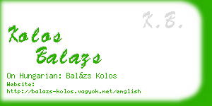 kolos balazs business card